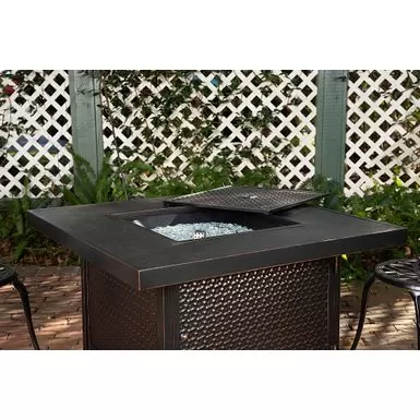 Fire Sense - Weyland Square LPG Fire Pit - Antique Bronze 6 Fire Sense - Weyland Square LPG Fire Pit - Antique Bronze - Image 4