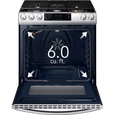 Samsung - 6.0 Cu. Ft. Front Control Slide-In Gas Convection Range With Air Fry & Wi-Fi, Fingerprint Resistant - Stainless Steel 12 Samsung - 6.0 Cu. Ft. Front Control Slide-In Gas Convection Range With Air Fry & Wi-Fi, Fingerprint Resistant - Stainless Steel - Image 10