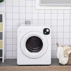 HOMCOM Compact Laundry Dryer Machine, 1300W, 3.22 Cu. Ft. Electric Portable Clothes Dryer With 7 Drying Modes - 23.5" X 20" X 27.5" - White -Appliance Shop b7df09c3 b4cc 4019 94d3 03ce4f6ac0bc