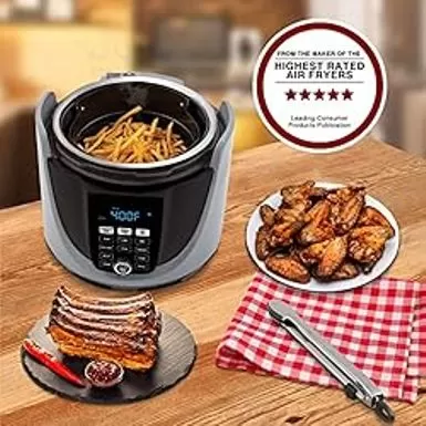 NuWave Duet Electric Pressure Cooker & Air Fryer Combo, 450 IN 1 Slow Cooker & Grill With Integrated Digital Temp Probe, 6qt SS Pot, Adjustable High/Low Pressure, Built-in Sure-Lock Safety Tech 5 NuWave Duet Electric Pressure Cooker & Air Fryer Combo, 450 IN 1 Slow Cooker & Grill With Integrated Digital Temp Probe, 6qt SS Pot, Adjustable High/Low Pressure, Built-in Sure-Lock Safety Tech - Image 3