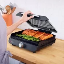 Ninja - Sizzle Smokeless Countertop Indoor Grill & Griddle With Interchangeable Grill And Griddle Plates - Gray/Silver 17 Ninja - Sizzle Smokeless Countertop Indoor Grill & Griddle With Interchangeable Grill And Griddle Plates - Gray/Silver -Appliance Shop bb298481 c2e3 5981 8ff9 4855efe7bc9c
