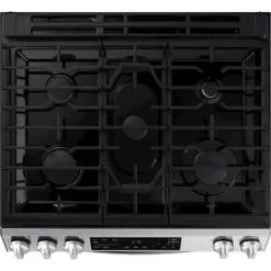 Samsung - 6.0 Cu. Ft. Front Control Slide-in Gas Range With Wi-Fi, Fingerprint Resistant - Stainless Steel -Appliance Shop bb593774 8cd2 5c42 b555 f956e538f311