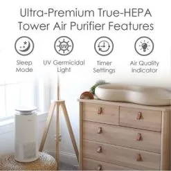 Crane True HEPA Air Purifier With UV Light For Rooms Up To 500 Sq. Ft. - White -Appliance Shop bbac365c b64b 42ec 97bd bb44ce49bc42