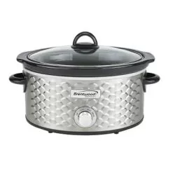 Brentwood Scallop Pattern 4.5 Quart Slow Cooker - Silver