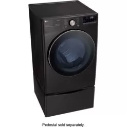 LG - 7.4 Cu. Ft. Stackable Smart Electric Dryer With Steam And Built-In Intelligence - Black Steel -Appliance Shop bdfd4b53 cced 5466 a199 5c686fd0ea63