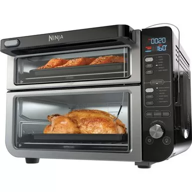 Ninja - 12-in-1 Smart Double Oven, FlexDoor, Smart Thermometer, Smart Finish, Rapid Top Oven, Convection & Air Fry Bottom Oven - Stainless Steel/Black 3 Ninja - 12-in-1 Smart Double Oven, FlexDoor, Smart Thermometer, Smart Finish, Rapid Top Oven, Convection & Air Fry Bottom Oven - Stainless Steel/Black