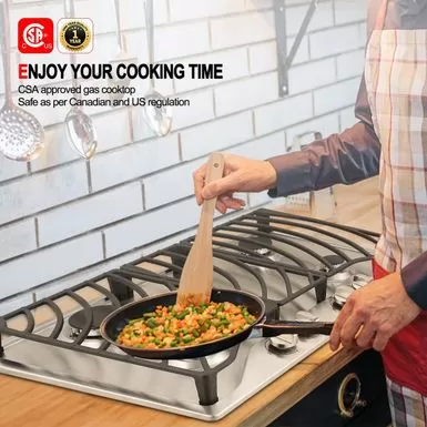 Gasland Chef 30" Gas Stovetop Stainless Steel 4 Italy Sabaf Burner Built-in Gas Cooktop NG/LPG Convertible - Black 9 Gasland Chef 30" Gas Stovetop Stainless Steel 4 Italy Sabaf Burner Built-in Gas Cooktop NG/LPG Convertible - Black - Image 7