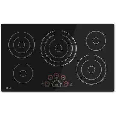 Lg Range 36 Inch Smoothtop Electric Cooktop With 5 Steady Heat Radiant Elements - N/A - Black 5 Lg Range 36 Inch Smoothtop Electric Cooktop With 5 Steady Heat Radiant Elements - N/A - Black - Image 3