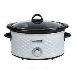 Brentwood Scallop Pattern 4.5 Quart Slow Cooker - White