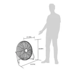 NewAir - 3000 CFM 18” High Velocity Portable Floor Fan With 3 Fan Speeds And Long-Lasting Ball Bearing Motor - Black -Appliance Shop c351d042 11a2 5149 ac4f c3c88cb2d9b3