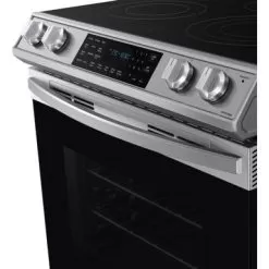 Samsung - 6.3 Cu. Ft. Front Control Slide-In Electric Convection Range With Air Fry & Wi-Fi, Fingerprint Resistant - Stainless Steel -Appliance Shop c37eea55 94b8 51a6 a327 34ef5475e55e