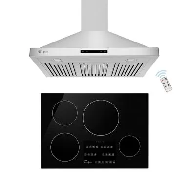 2 Piece Kitchen Package With 30" Induction Cooktop & 30" Ducted Wall Mount Range Hood - Silver 3 2 Piece Kitchen Package With 30" Induction Cooktop & 30" Ducted Wall Mount Range Hood - Silver