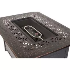 Fire Sense - Dynasty Rectangular Aluminum LPG Fire Pit - Antique Bronze -Appliance Shop c5635f57 172b 53d6 9ed1 cab5eb6691c6