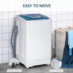 HOMCOM 2-In-1 Washing Machine And Spin Dryer, Automatic Portable Washer With Wheels, 10 Lb. Capacity - 18" X 18.5" X 32.75" - 18" X 18.5" X 32.75" - White -Appliance Shop c57a44df 1bcb 4d50 983d d5105c5bfc86