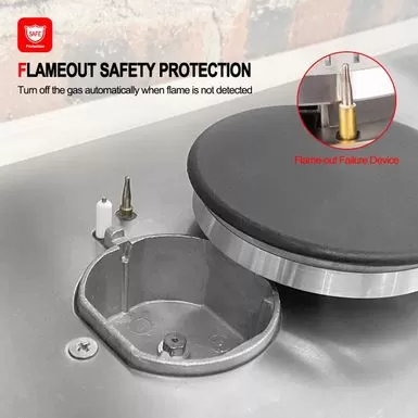 Gasland Chef 30" Gas Stovetop Stainless Steel 4 Italy Sabaf Burner Built-in Gas Cooktop NG/LPG Convertible - Black 7 Gasland Chef 30" Gas Stovetop Stainless Steel 4 Italy Sabaf Burner Built-in Gas Cooktop NG/LPG Convertible - Black - Image 5