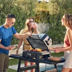 Ninja - Woodfire ProConnect Premium XL Outdoor 7-in-1 Grill & Smoker, App Enabled, Air Fryer, 2 Built-In Thermometers - Blue -Appliance Shop c616e318 5370 5d36 a768 9762ea60bbee