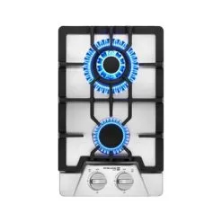 GASLAND Chef 12'' Gas Stove Top Stainless Steel 2 Burner NG/LPG Convertible Built-in Gas Cooktop, CSA Certification - Stainless Steel