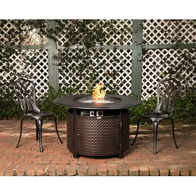 Fire Sense - Weyland Round Aluminum LPG Fire Pit - Antique Bronze 14 Fire Sense - Weyland Round Aluminum LPG Fire Pit - Antique Bronze - Image 12