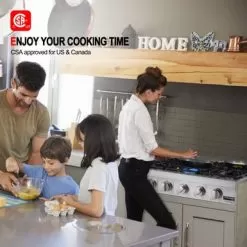 GASLAND Chef 36'' Gas Rangetop NG Pro RT3606- 120V,6 Deep Recessed Sealed Burners, Continuous Cast Iron Grates,Re-ignition - Silver -Appliance Shop ca779af8 a337 4b02 a041 8af51a560cf8