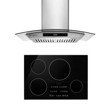 2 Piece Kitchen Package With 30" Induction Cooktop & 30" Ducted Wall Mount Range Hood - N/A - Silver 3 2 Piece Kitchen Package With 30" Induction Cooktop & 30" Ducted Wall Mount Range Hood - N/A - Silver