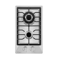 Empava 12" X 21" Gas Cooktop With 2 Sealed Burners - LPG Convertible In Stainless Steel - 12" X 21" - Silver