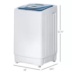 HOMCOM 2-In-1 Washing Machine And Spin Dryer, Automatic Portable Washer With Wheels, 10 Lb. Capacity - 18" X 18.5" X 32.75" - 18" X 18.5" X 32.75" - White -Appliance Shop d048f0fb 3b03 43f0 a7e6 05938ea369b5