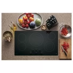 GE 36 Inch 5 Burner Black Electric Cooktop