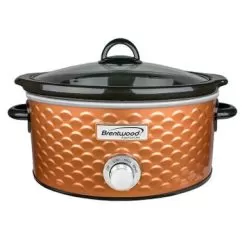 Brentwood Scallop Pattern 4.5 Quart Slow Cooker - Blue -Appliance Shop d2b69c3c 97d9 4ab2 8f48 f83fbb3d2df0