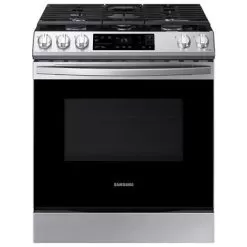 Samsung - 6.0 Cu. Ft. Front Control Slide-in Gas Range With Wi-Fi, Fingerprint Resistant - Stainless Steel