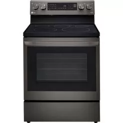 LG 6.3-Cu. Ft. Electric Smart Range With InstaView And AirFry, Black Stainless Steel