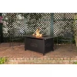Fire Sense - Dynasty Rectangular Aluminum LPG Fire Pit - Antique Bronze -Appliance Shop d3271203 ca38 5868 8fcf bac8b4fc684c