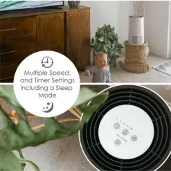 Crane True HEPA Air Purifier With UV Light For Rooms Up To 300 Sq. Ft. - White -Appliance Shop d390091c 56db 4000 af8c 761104745132