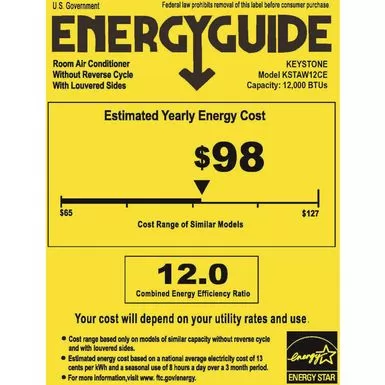 12,000 BTU Window A/C, Cool Only, Remote Control, 115V, 60Hz Energy Star 9 12,000 BTU Window A/C, Cool Only, Remote Control, 115V, 60Hz Energy Star - Image 7