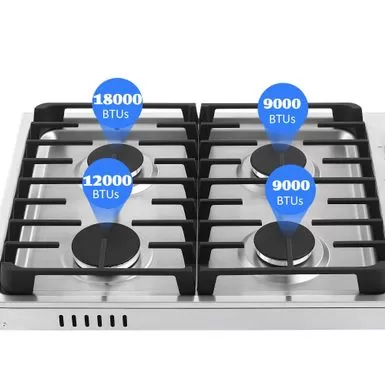30-inch Stainless Steel Built-in Gas Cooktop With 4 Sealed Burners - Stainless Steel 5 30-inch Stainless Steel Built-in Gas Cooktop With 4 Sealed Burners - Stainless Steel - Image 3