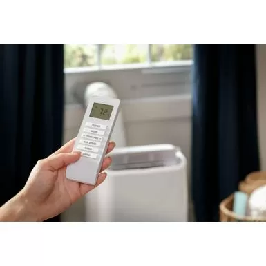 GE - 450 Sq. Ft. 11,000 BTU Smart Portable Air Conditioner With WiFi And Remote - White 12 GE - 450 Sq. Ft. 11,000 BTU Smart Portable Air Conditioner With WiFi And Remote - White - Image 10