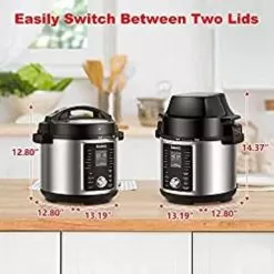 Galanz 12-in-1 Electric Pressure Cooker & Air Fryer With 12 Preset Programs Including Slow Cook, AirFry, Dehydrate, Rice, Grill, Roast, Steam, Beans, Stew, Warm, 6 Qt, 1000W/1500W, Stainless Steel -Appliance Shop d6673c50 0f32 43e3 b1b0 2aa778ac4bb3