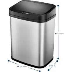 Insignia™ - 3 Gal. Automatic Trash Can - Stainless Steel -Appliance Shop d749fef1 4bcc 500c a75c c5ddd5ede9cf