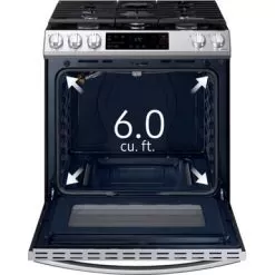 Samsung - 6.0 Cu. Ft. Front Control Slide-in Gas Range With Wi-Fi, Fingerprint Resistant - Stainless Steel -Appliance Shop d889aed9 b890 550e b59e 783493e938c5