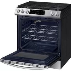 Samsung - 6.0 Cu. Ft. Front Control Slide-in Gas Range With Wi-Fi, Fingerprint Resistant - Stainless Steel -Appliance Shop db570c9e 92e4 56fb a53b 1ab15fca37a9