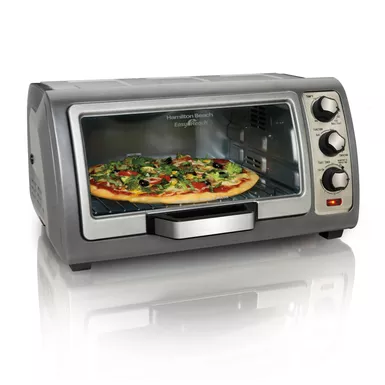 Hamilton Beach - 6 Slice Easy Reach Convection Toaster Oven Silver 4 Hamilton Beach - 6 Slice Easy Reach Convection Toaster Oven Silver - Image 2