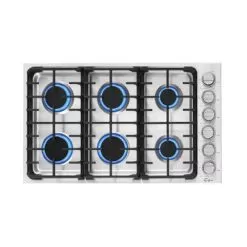 36-in Built-in Gas Cooktop With 6 Sealed Burners In Stainless Steel - LPG Convertible - 18,000-BTUs Power Burner - Silver 12 36-in Built-in Gas Cooktop With 6 Sealed Burners In Stainless Steel - LPG Convertible - 18,000-BTUs Power Burner - Silver -Appliance Shop dcda9069 531b 439f b65b 43df97f68950