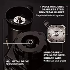 Hamilton Beach Professional 4-in-1 Juicer Mixer Grinder, Commercial-Grade 1400 Watt Motor, 120V, 3 Leakproof Jars, For Wet And Dry Spices, Chutneys And Curries, Engineered In India & USA (58770) -Appliance Shop ddb2b7ad 7872 4b56 bf85 72124e17d534