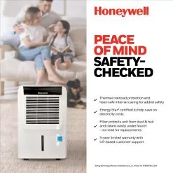 Honeywell 35 Pint Energy Star Dehumidifier With Built-In Drain Pump & 5 Year Warranty -Appliance Shop dh45pwkn ei5