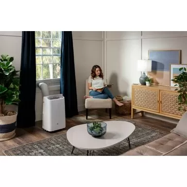 GE - 450 Sq. Ft. 11,000 BTU Smart Portable Air Conditioner With WiFi And Remote - White 4 GE - 450 Sq. Ft. 11,000 BTU Smart Portable Air Conditioner With WiFi And Remote - White - Image 2