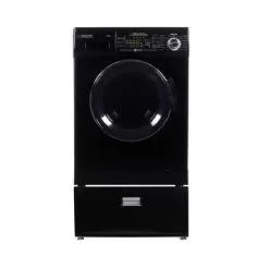 Equator Compact 13 Lbs Combination Washer Dryer Vented/Ventless Dry + Laundry Pedestal With Drawer - Silver -Appliance Shop e280c70c 6f89 4ba8 be7d 0dd1fa84f3f3