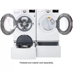 LG - 7.4 Cu. Ft. Stackable Smart Electric Dryer With Steam And Built-In Intelligence - White -Appliance Shop e41399bc 5604 51b1 9db4 8772509110f1