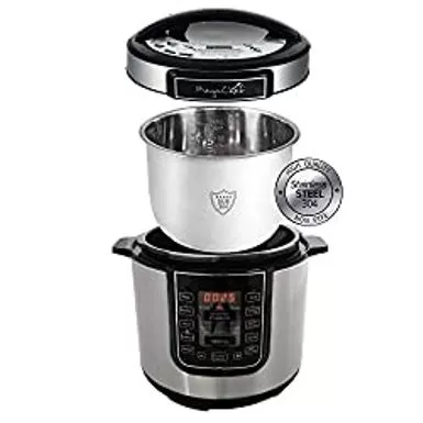 Megachef Digital Pressure Cooker, Silver, 6 Quart 5 Megachef Digital Pressure Cooker, Silver, 6 Quart - Image 3