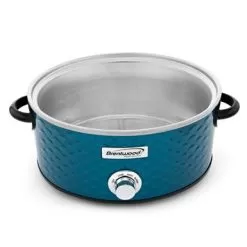 Brentwood Scallop Pattern 4.5 Quart Slow Cooker In Blue - Blue -Appliance Shop e4e03d16 326b 4368 a68d c70c237cb2f6