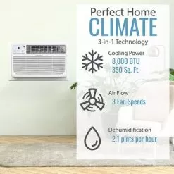 Keystone - Energy Star 8,000 BTU 115V Through-the-Wall Air Conditioner With Follow Me LCD Remote Control - White 13 Keystone - Energy Star 8,000 BTU 115V Through-the-Wall Air Conditioner With Follow Me LCD Remote Control - White -Appliance Shop e586aae7 a9ee 5337 9357 21b7aebfd4c7