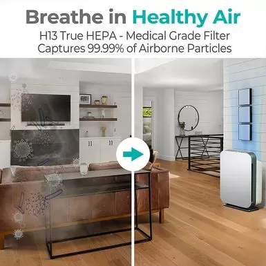 Alen - BreatheSmart 75i Air Purifier With Pure, True HEPA Filter, For Allergens, Dust, Mold, And Germs – 1,300 SqFt - White 4 Alen - BreatheSmart 75i Air Purifier With Pure, True HEPA Filter, For Allergens, Dust, Mold, And Germs – 1,300 SqFt - White - Image 2